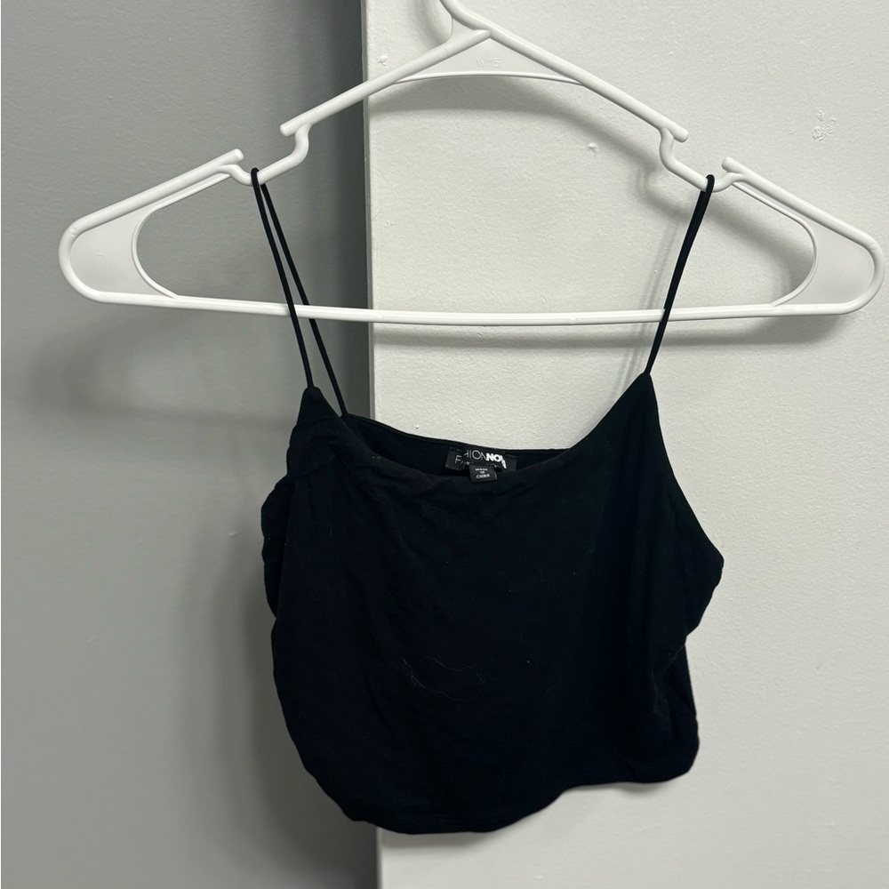 Fashion Nova Black Fitted Crop Camisole
